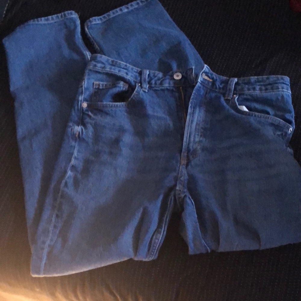 Blue denim jeans